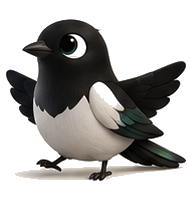 Magpie waving